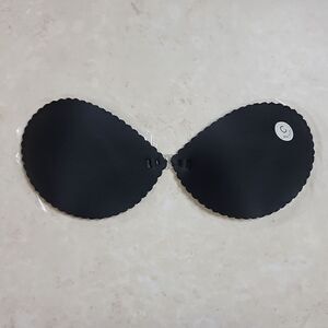 Self Adhesive Bra C Cup Backless Seashell Scallop Black